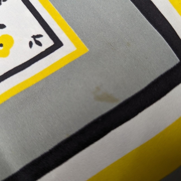 Vintage Yellow, Gray, & White Floral Scarf - Picture 8 of 8